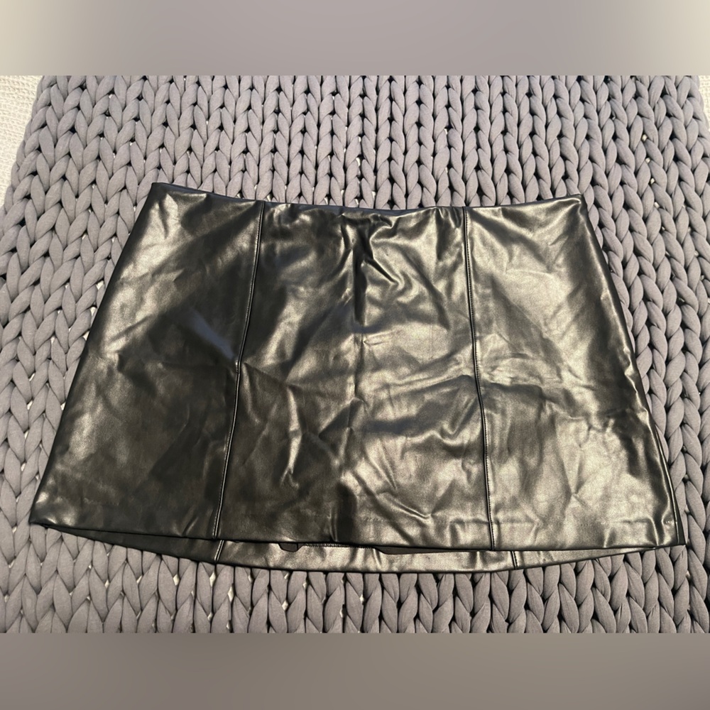 Abercrombie Black Faux Leather Mini Skirt